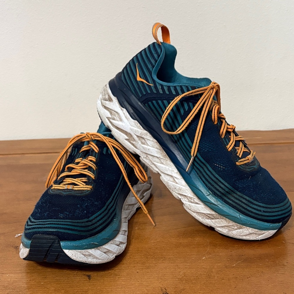 Hoka One One Navy and Teal Athletic Shoes Size 11